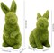 2Pcs Easter Moss Bunny Figurine, Flocked Rabbit Statue Figurine, Green Imitation Moss Rabbit Sculpture, for Easter Festival Garden Yard Home Party Ornament Decoration